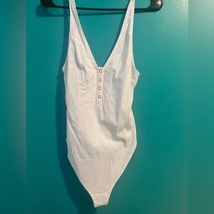 Free people white thong bodysuit